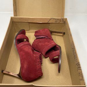 Free People Satellite Red Suede Booties Size 8